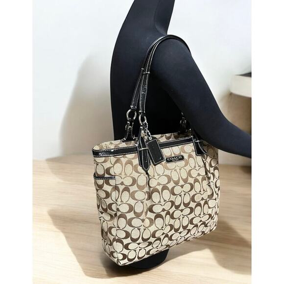 Y2K Coach F16566 Signature Jacquard North South Tote Bag & Wallet - Picture 11 of 15